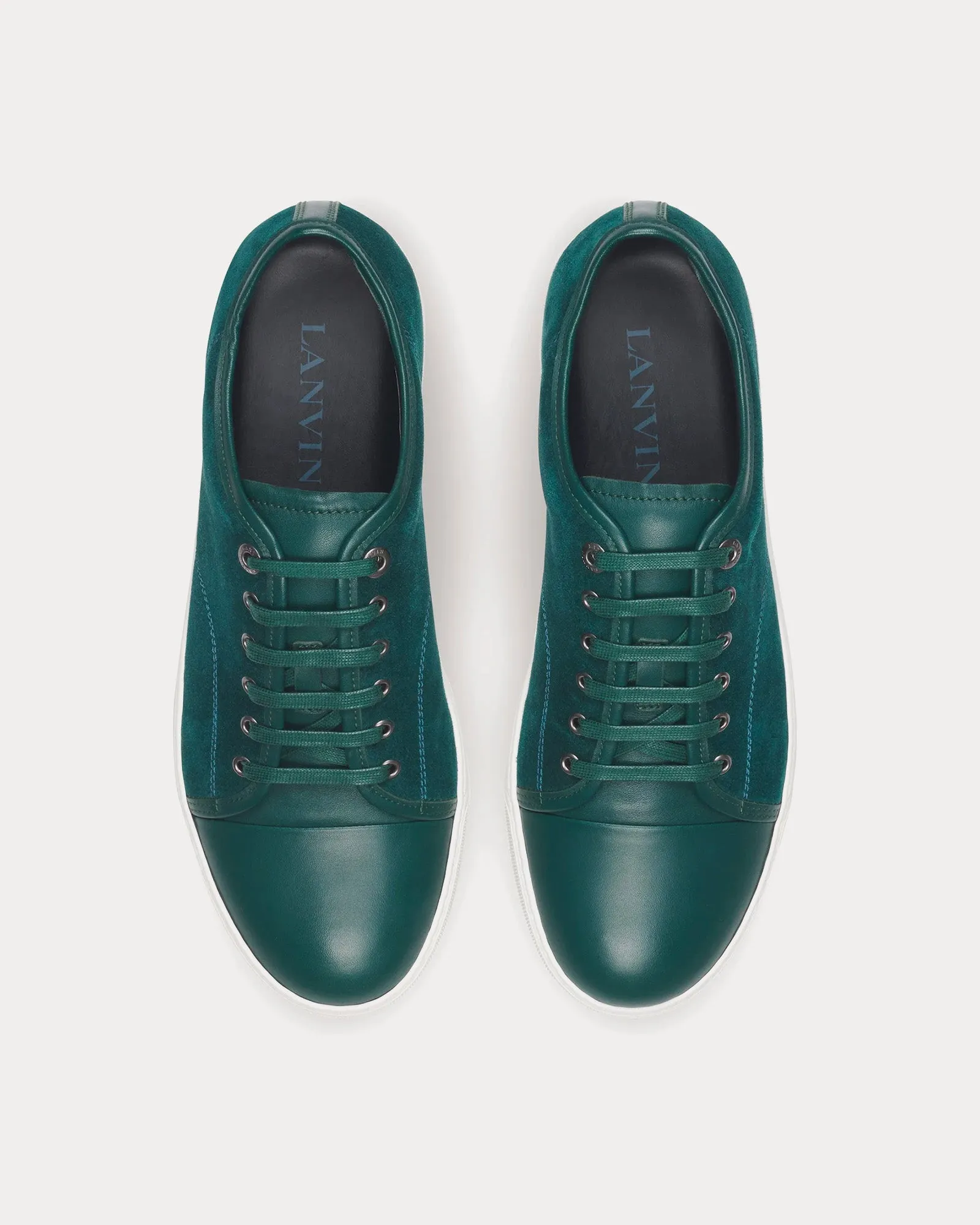 DBB1 Leather & Suede Dark Green Low Top Sneakers