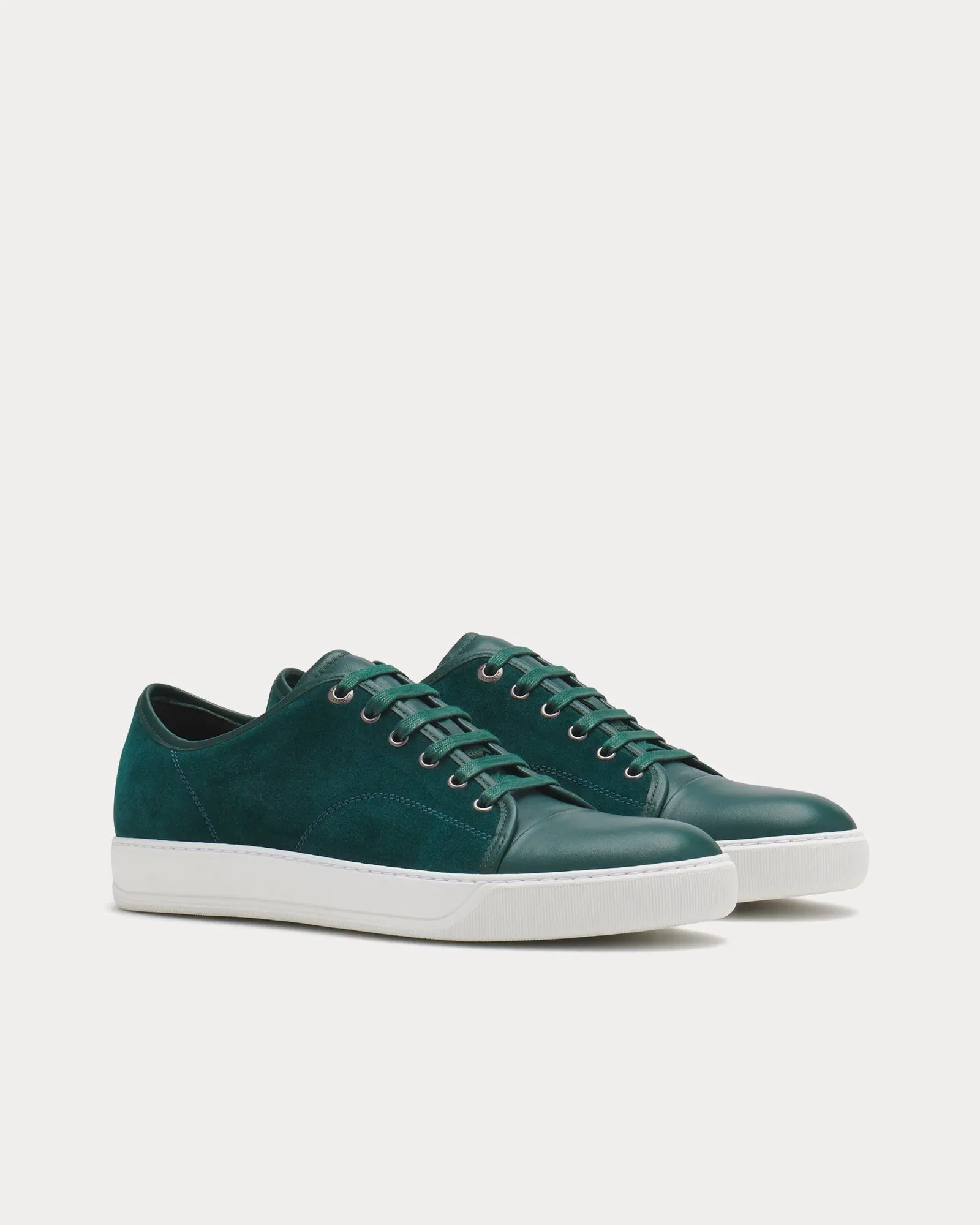 DBB1 Leather & Suede Dark Green Low Top Sneakers