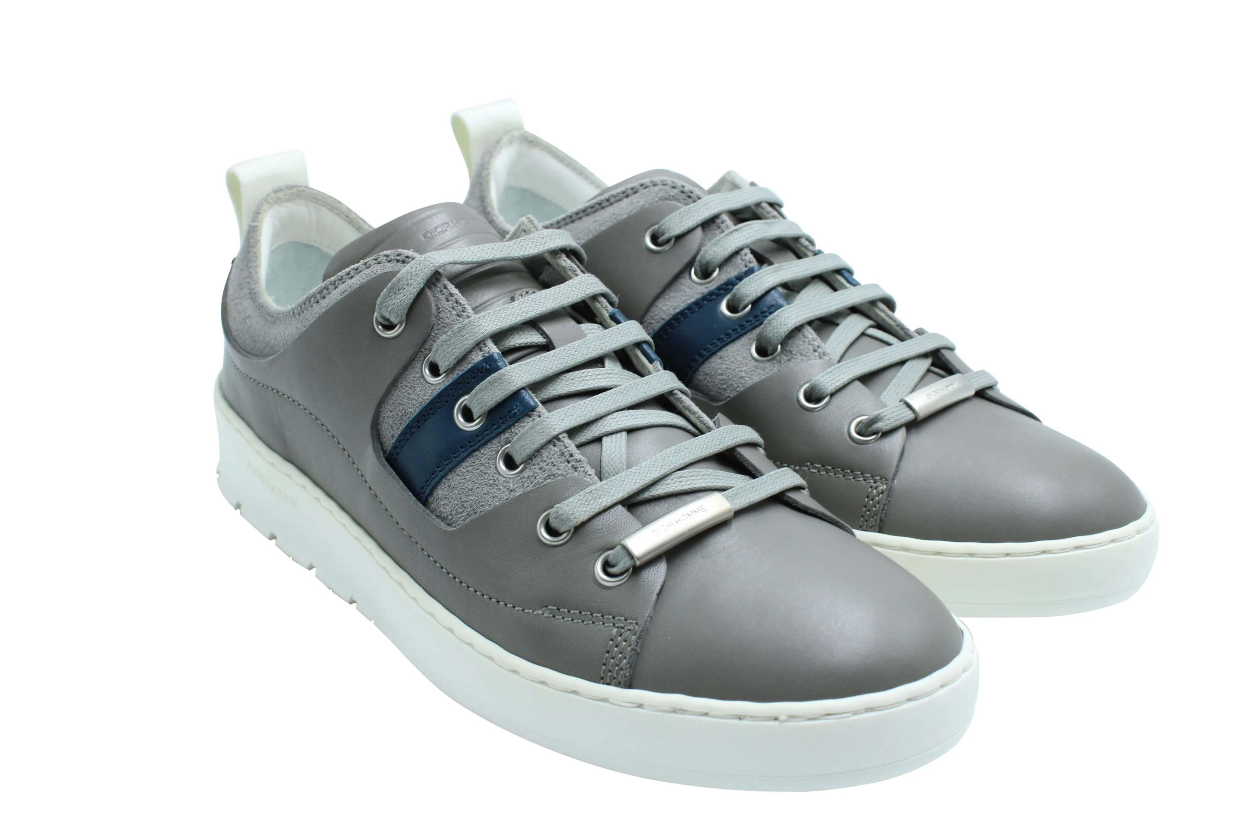 Dior Low Top Sneakers in Grey Leather