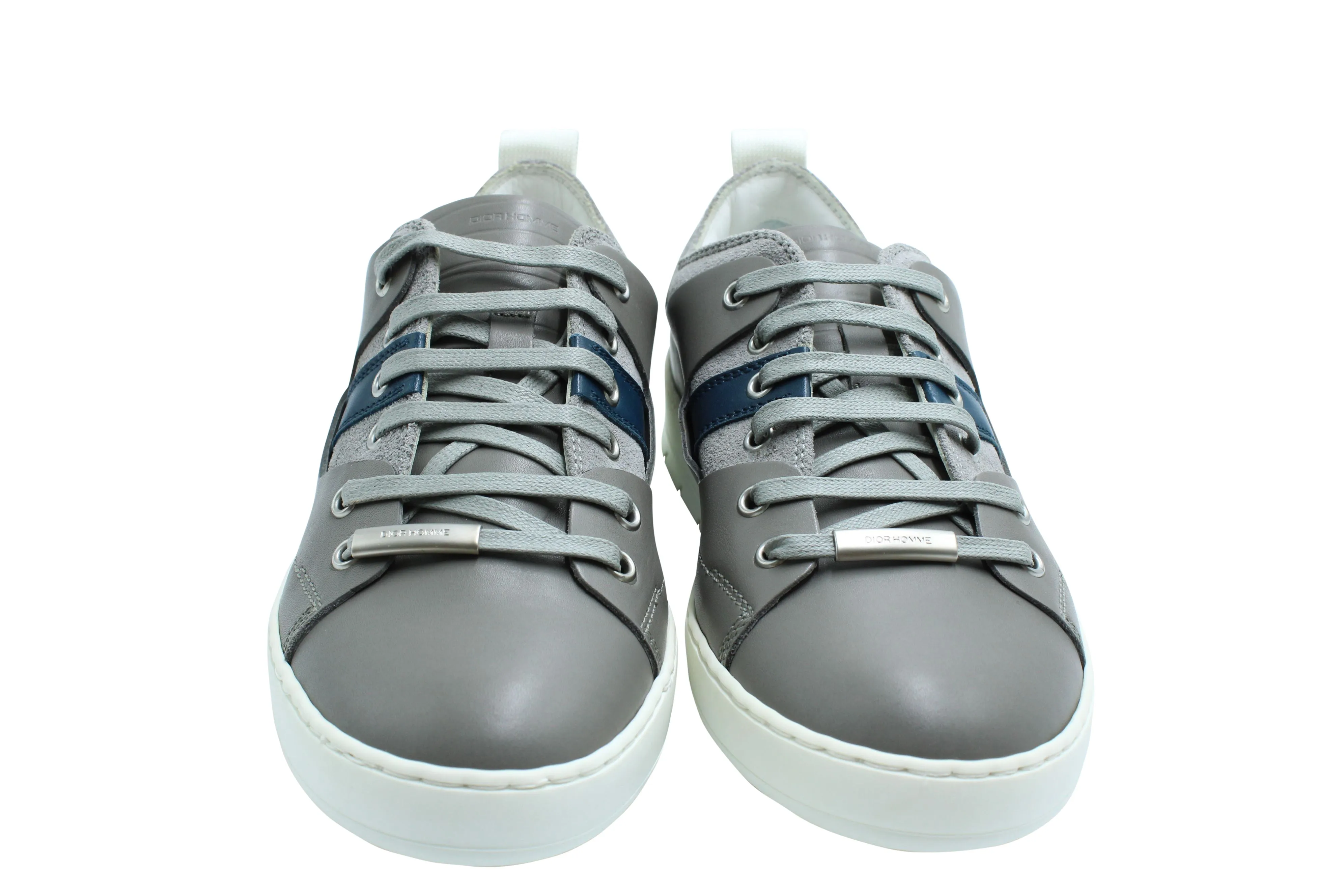 Dior Low Top Sneakers in Grey Leather