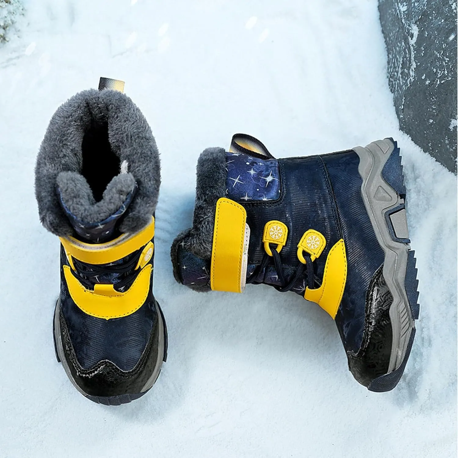 Fashion Big Kids Winter Water Proof Flat Keep Warm Snow Boots Comfortable Mid Boots Shoes Shoes Girls Kids Rubber Boots