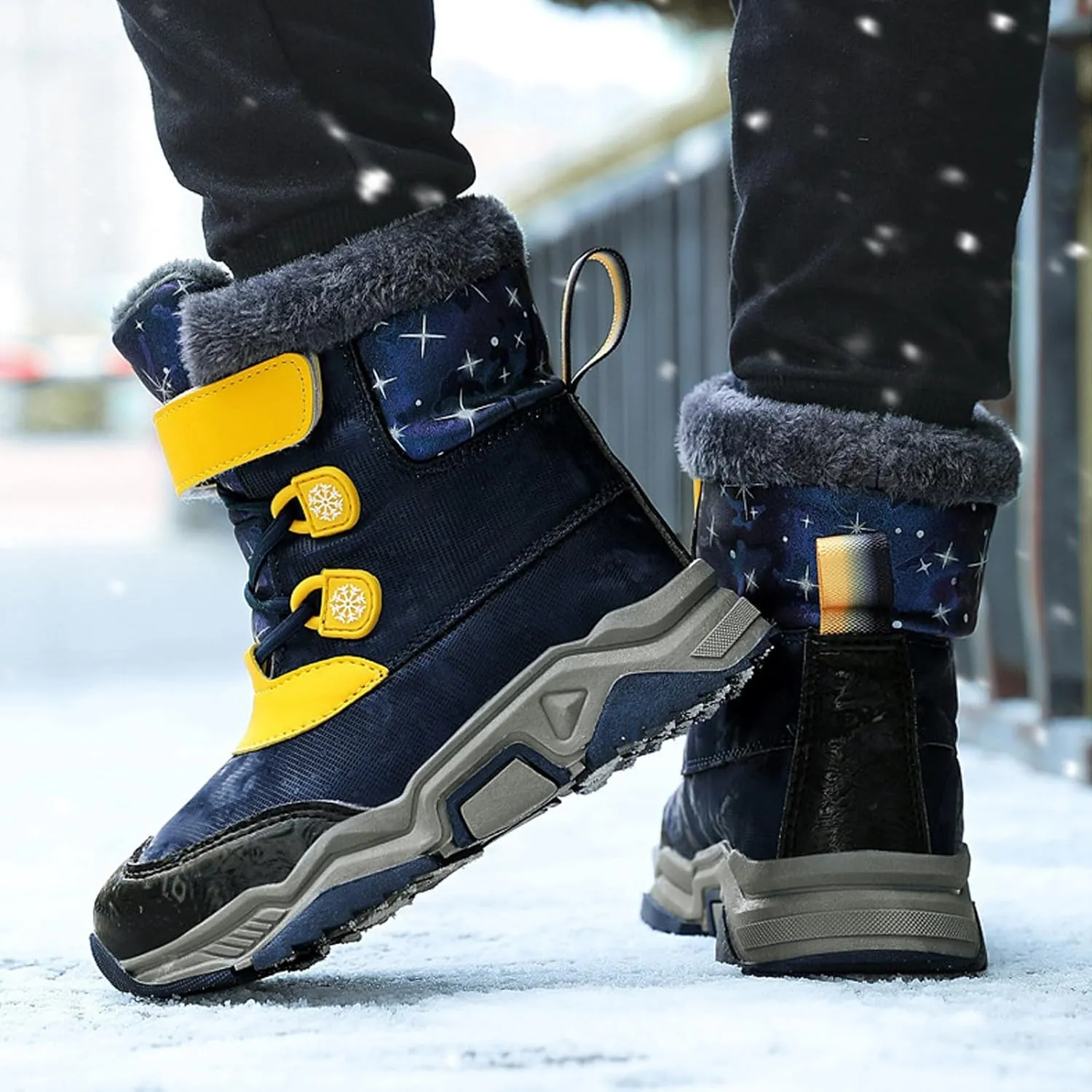 Fashion Big Kids Winter Water Proof Flat Keep Warm Snow Boots Comfortable Mid Boots Shoes Shoes Girls Kids Rubber Boots