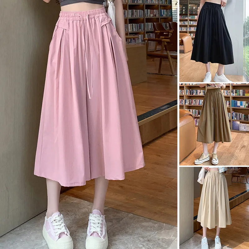 Fashionable Thin Wide-Leg Pants Skirt