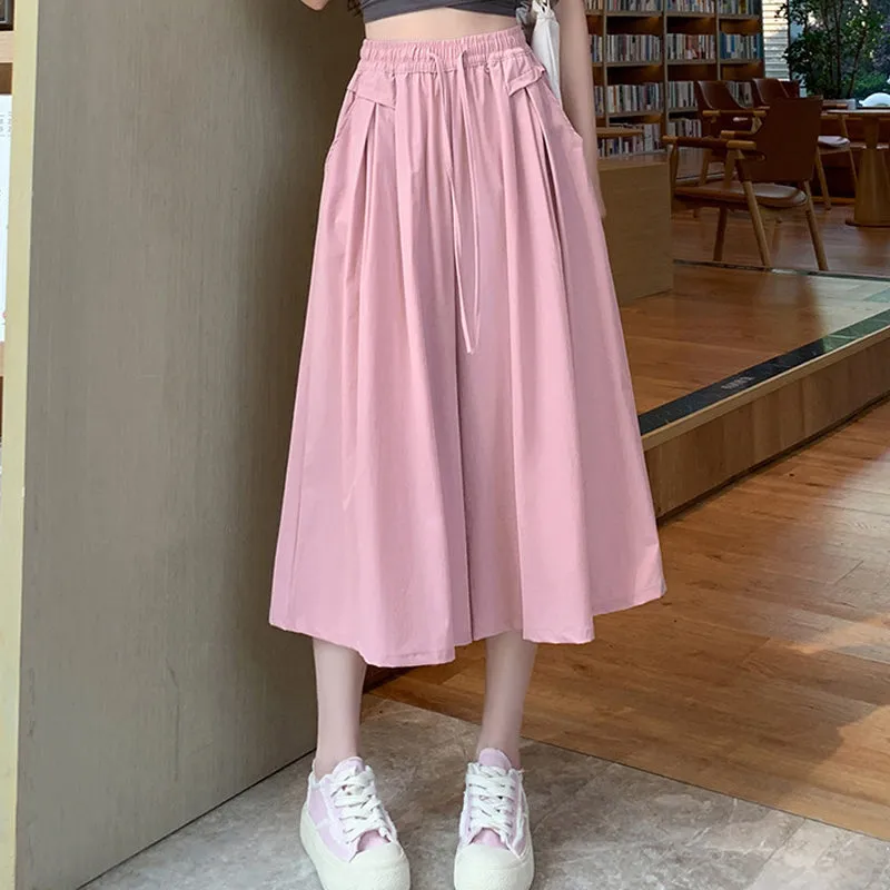 Fashionable Thin Wide-Leg Pants Skirt