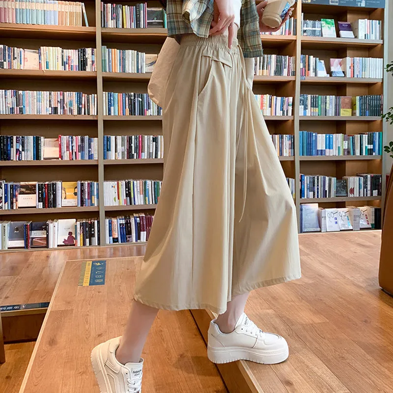 Fashionable Thin Wide-Leg Pants Skirt