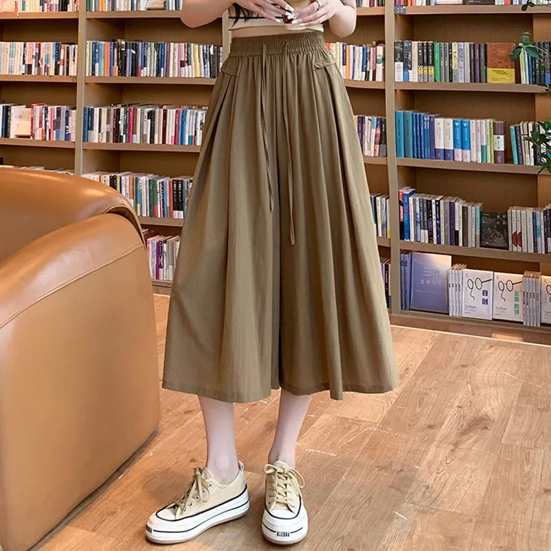 Fashionable Thin Wide-Leg Pants Skirt