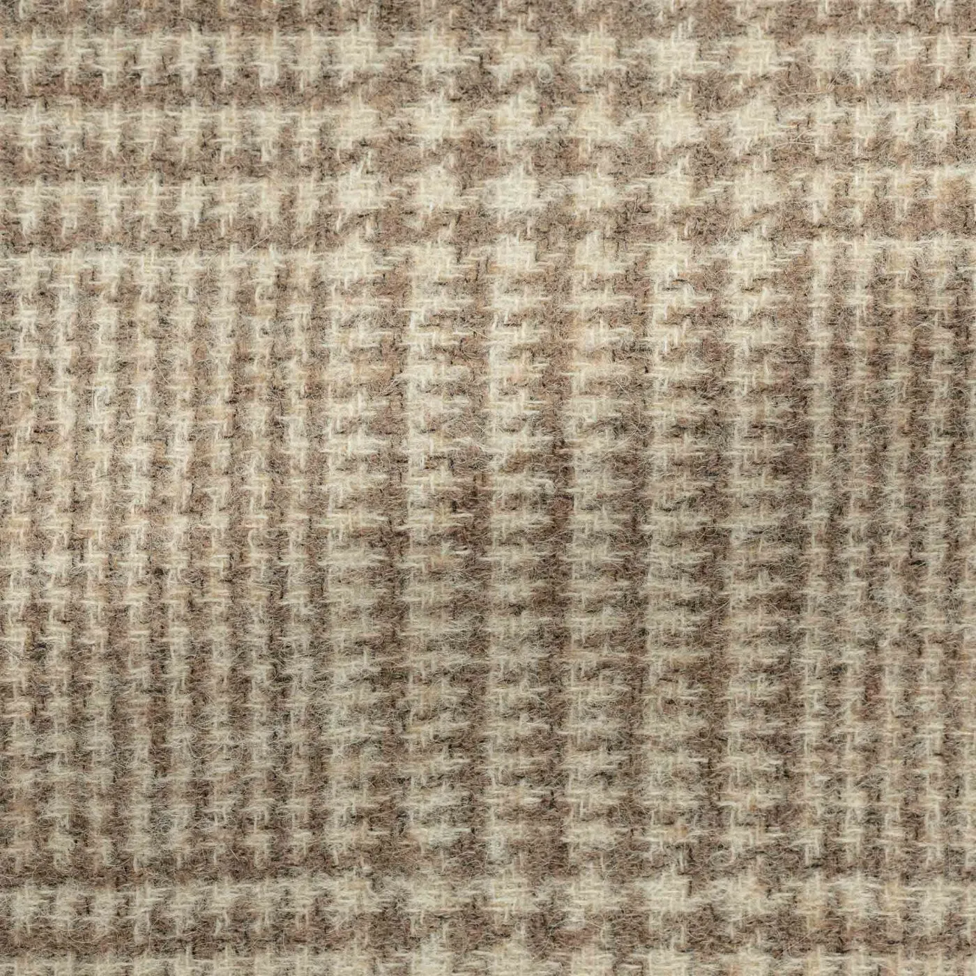 Ferla Beige Tan Alpaca & Wool Light Felted Bouclé with Glencheck