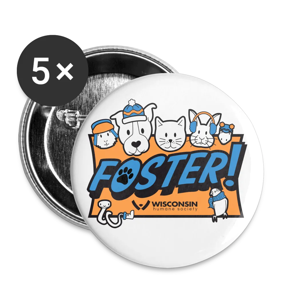 Foster Winter Logo Buttons large 2.2'' (5-pack)