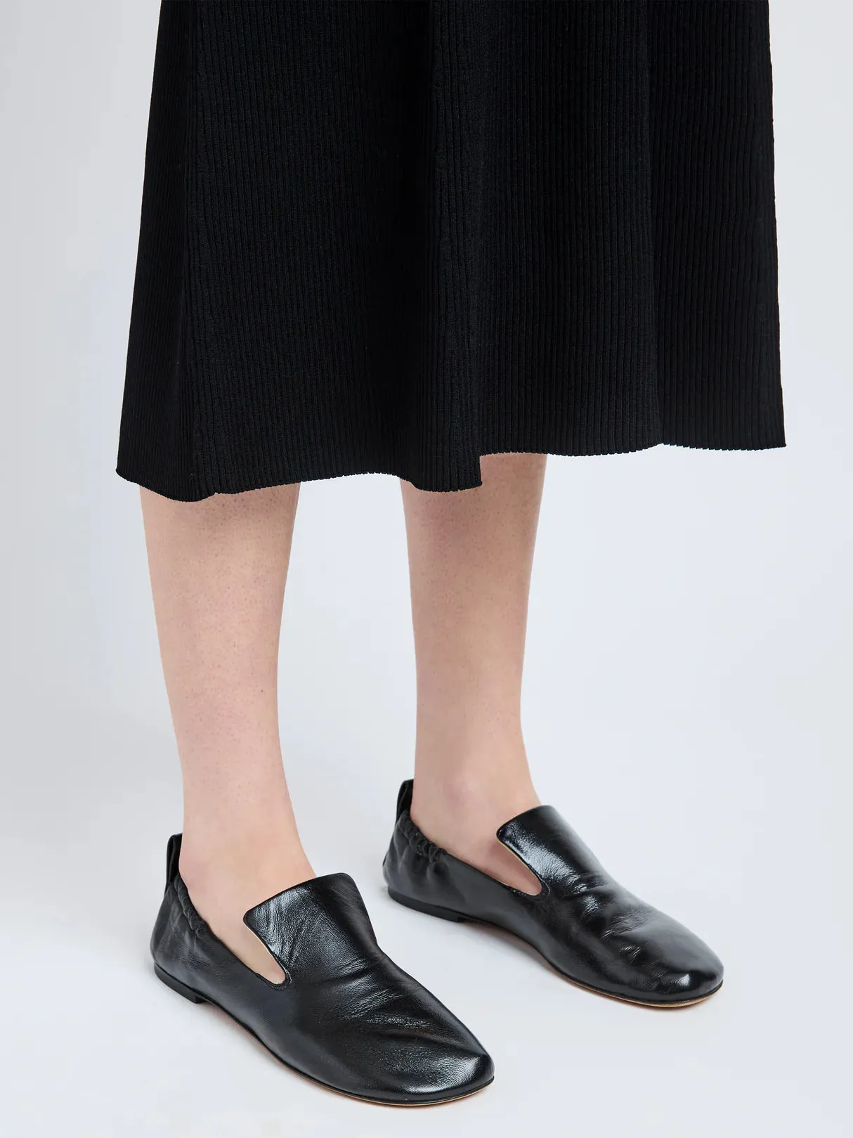 Glove Ruched Loafers In Slick Nappa