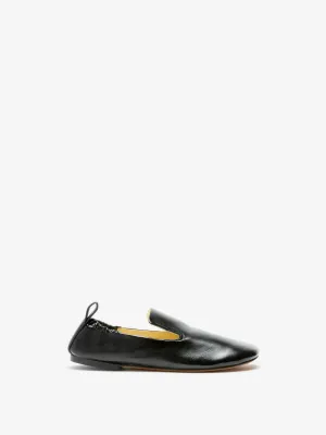 Glove Ruched Loafers In Slick Nappa