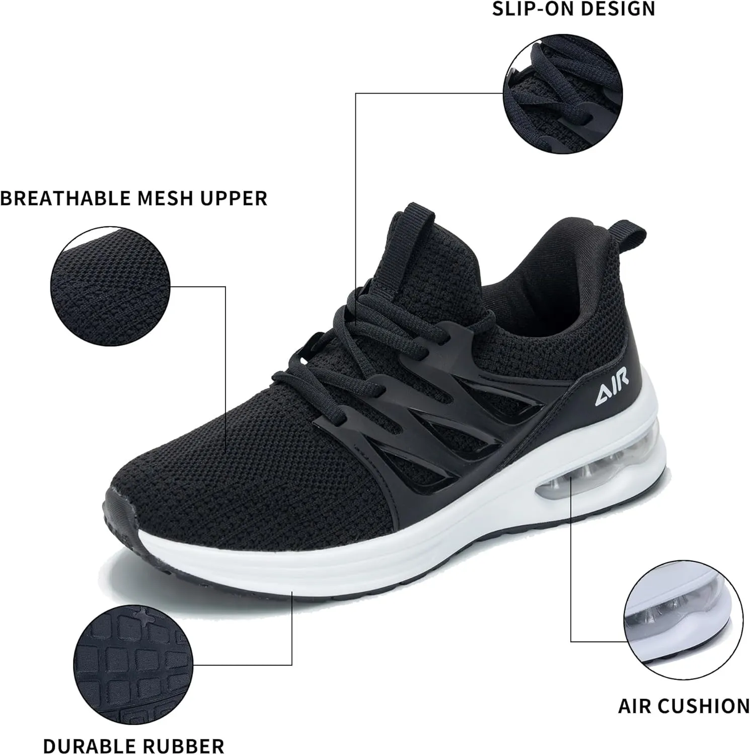 Gyeice Womens Air Running Shoes Lightweight Breathable Fashion Tennis Sneakers Gym Sport Walking Slip on Footwear US 5.5-11