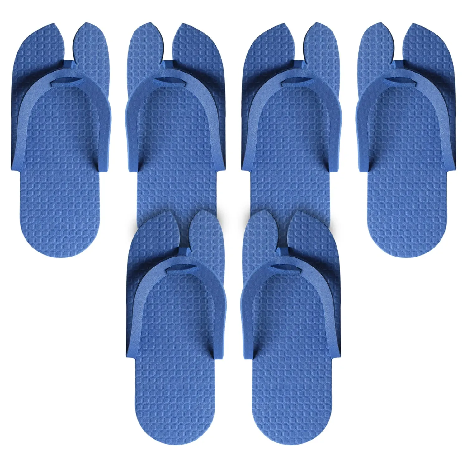 Heart Home Rubber Bathroom Slipper for Men & Women 3 Pair (Blue) 54HH4206.