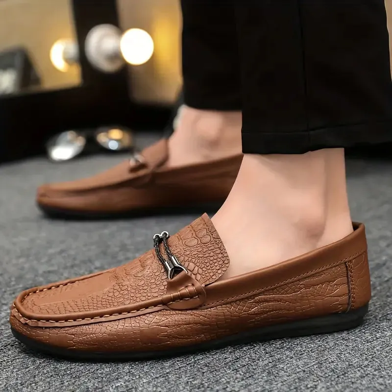Herenpantoffels - Casual Britse stijl met gesp en krokodillenstructuur