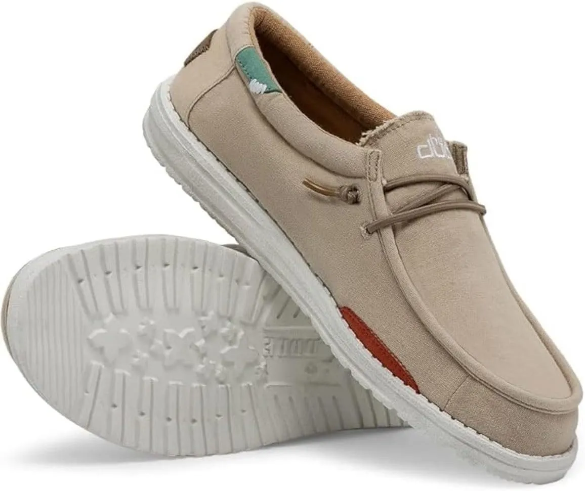 Hey Dude Men's Wally Wash | Mens Shoes Lace Up Loafers Comfortable & Light-Weight