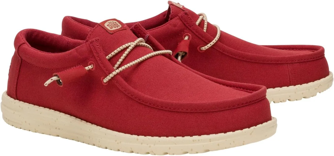 HEYDUDE Men's Wally Canvas, Mens Shoes, Slip-on Loafers, Comfortable & Light-Weight