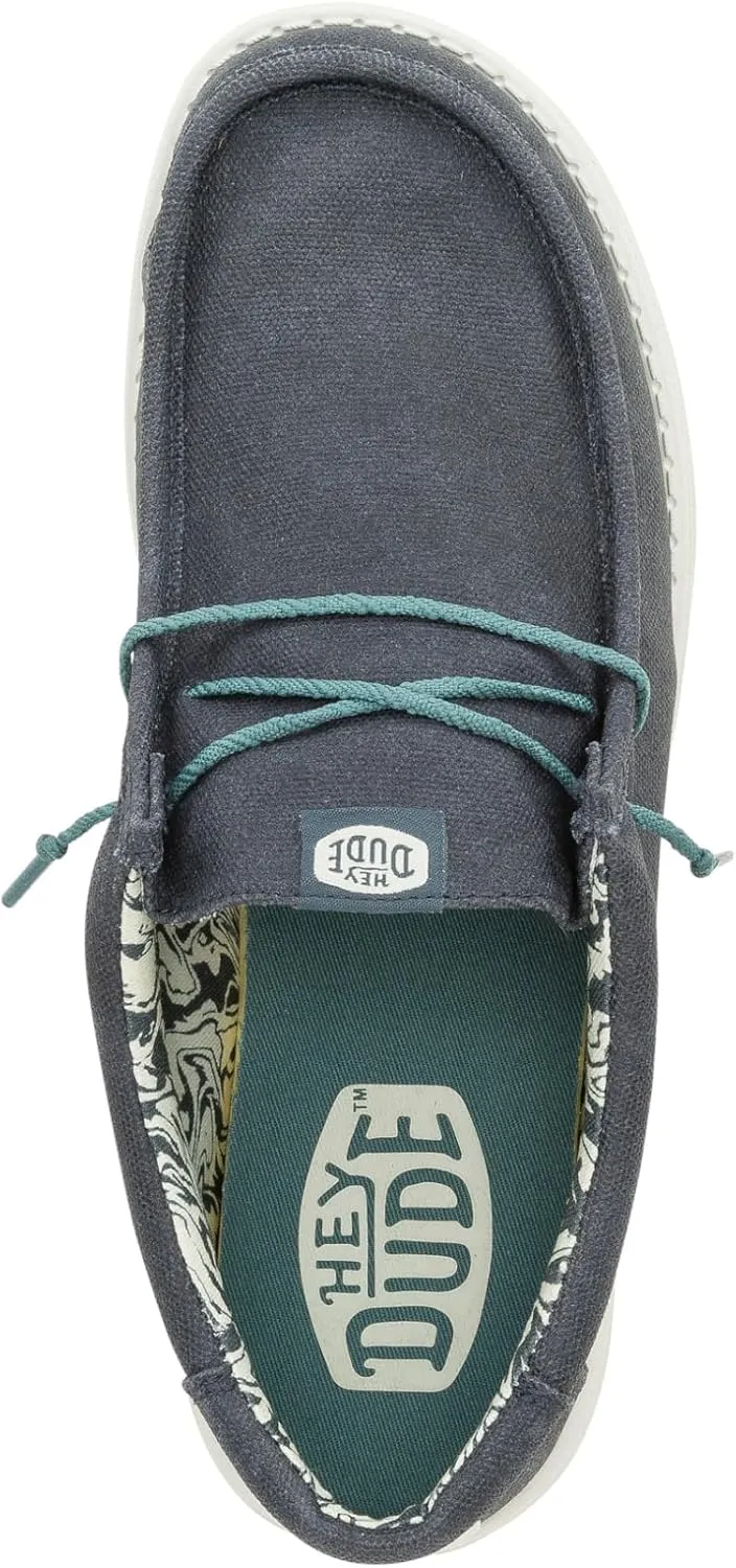 HEYDUDE Men's Wally Washed Canvas, Mens Shoes, Slip-on Loafers, Comfortable & Light-Weight