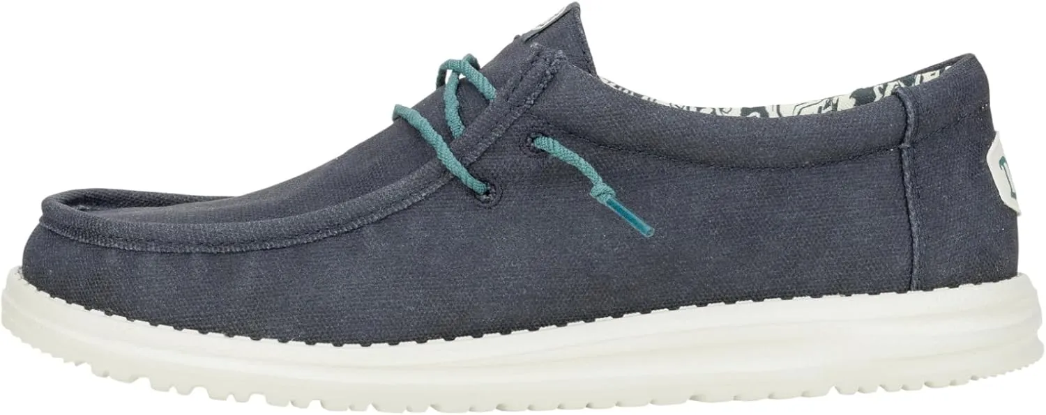 HEYDUDE Men's Wally Washed Canvas, Mens Shoes, Slip-on Loafers, Comfortable & Light-Weight