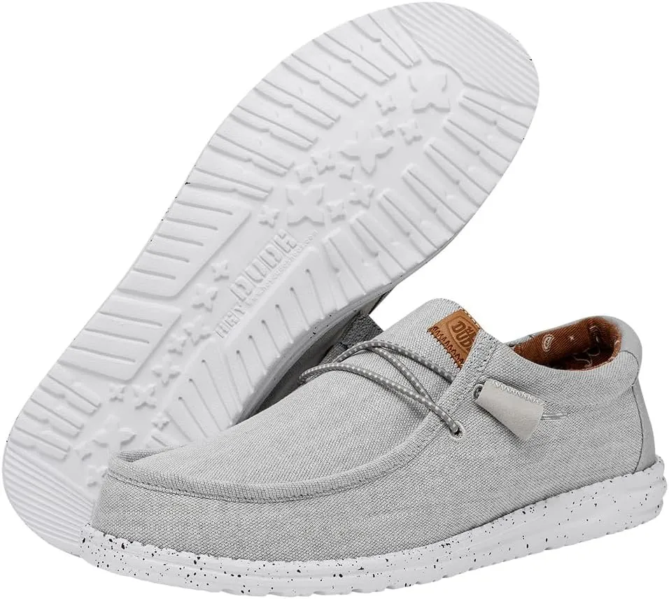 HEYDUDE Men's Wally Washed Canvas, Mens Shoes, Slip-on Loafers, Comfortable & Light-Weight