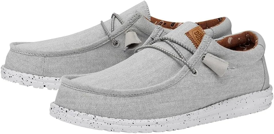 HEYDUDE Men's Wally Washed Canvas, Mens Shoes, Slip-on Loafers, Comfortable & Light-Weight