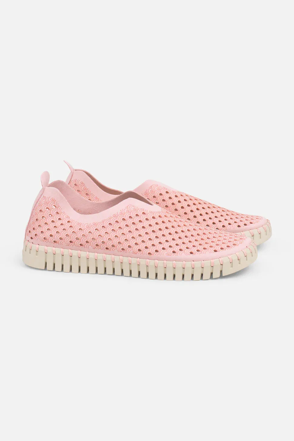 ILSE JACOBSEN LIGHT WEIGHT PERFORATED LIGHT PINK FLAT