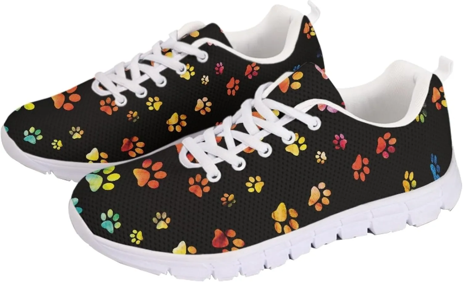 Jeiento Unisex Outdoor Running Shoes - White With Multicolor - Women, Men, Teenager - Non Slip, Breathable, Flexible - Running, Workouts - Casual, Spring, Summer, Fall
