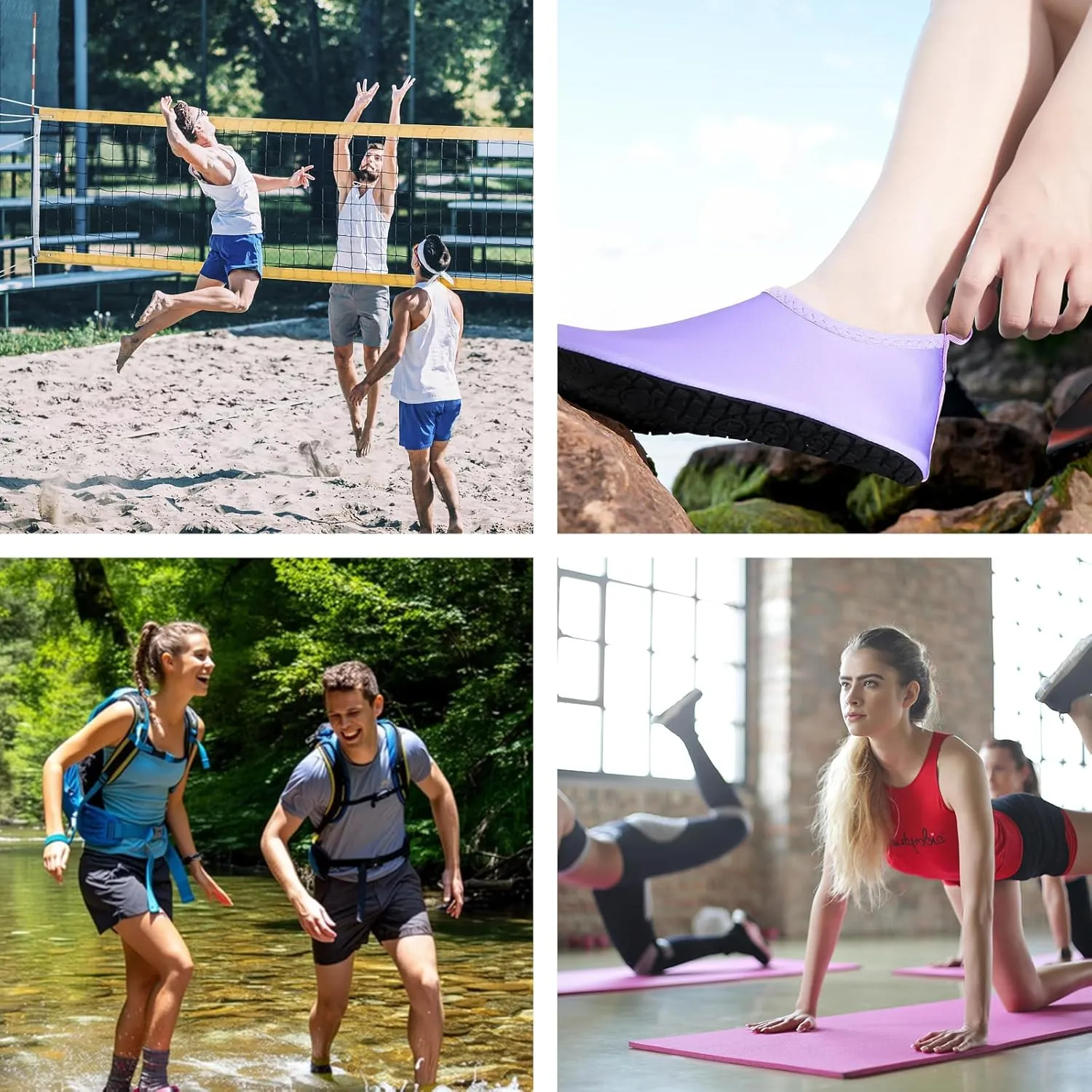 JOTO Water Shoes for Women Men Quick-Dry Breathable Aqua Socks Flexible Non-slip Rubber Sole lightweight Barefoot Aqua Water Socks for Swim Beach Yoga Exercise Pool Camping Snorkeling Surfing Kayaking