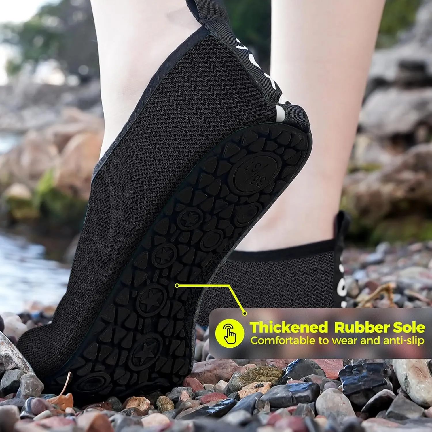 JOTO Water Shoes for Women Men Quick-Dry Breathable Aqua Socks Flexible Non-slip Rubber Sole lightweight Barefoot Aqua Water Socks for Swim Beach Yoga Exercise Pool Camping Snorkeling Surfing Kayaking