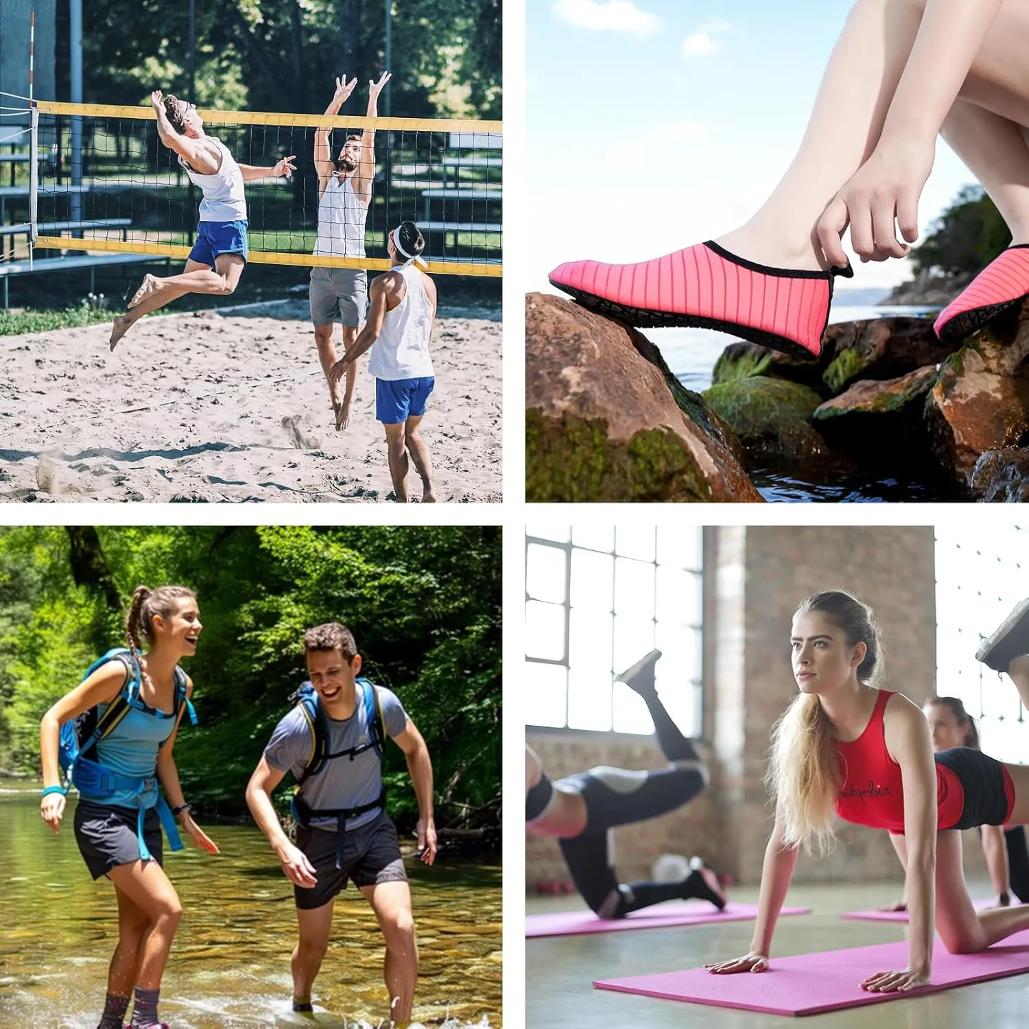 JOTO Water Shoes for Women Men Quick-Dry Breathable Aqua Socks Flexible Non-slip Rubber Sole lightweight Barefoot Aqua Water Socks for Swim Beach Yoga Exercise Pool Camping Snorkeling Surfing Kayaking