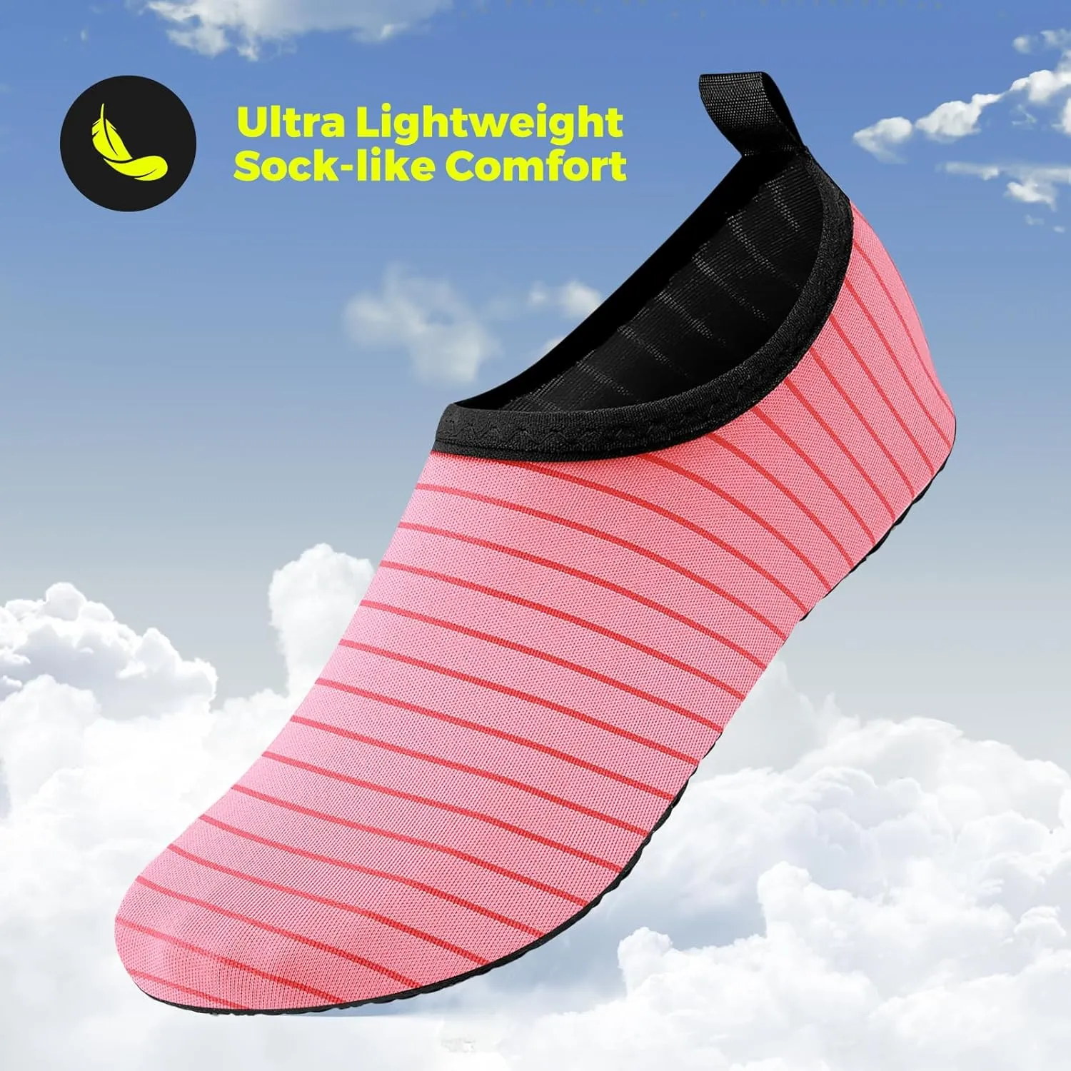 JOTO Water Shoes for Women Men Quick-Dry Breathable Aqua Socks Flexible Non-slip Rubber Sole lightweight Barefoot Aqua Water Socks for Swim Beach Yoga Exercise Pool Camping Snorkeling Surfing Kayaking