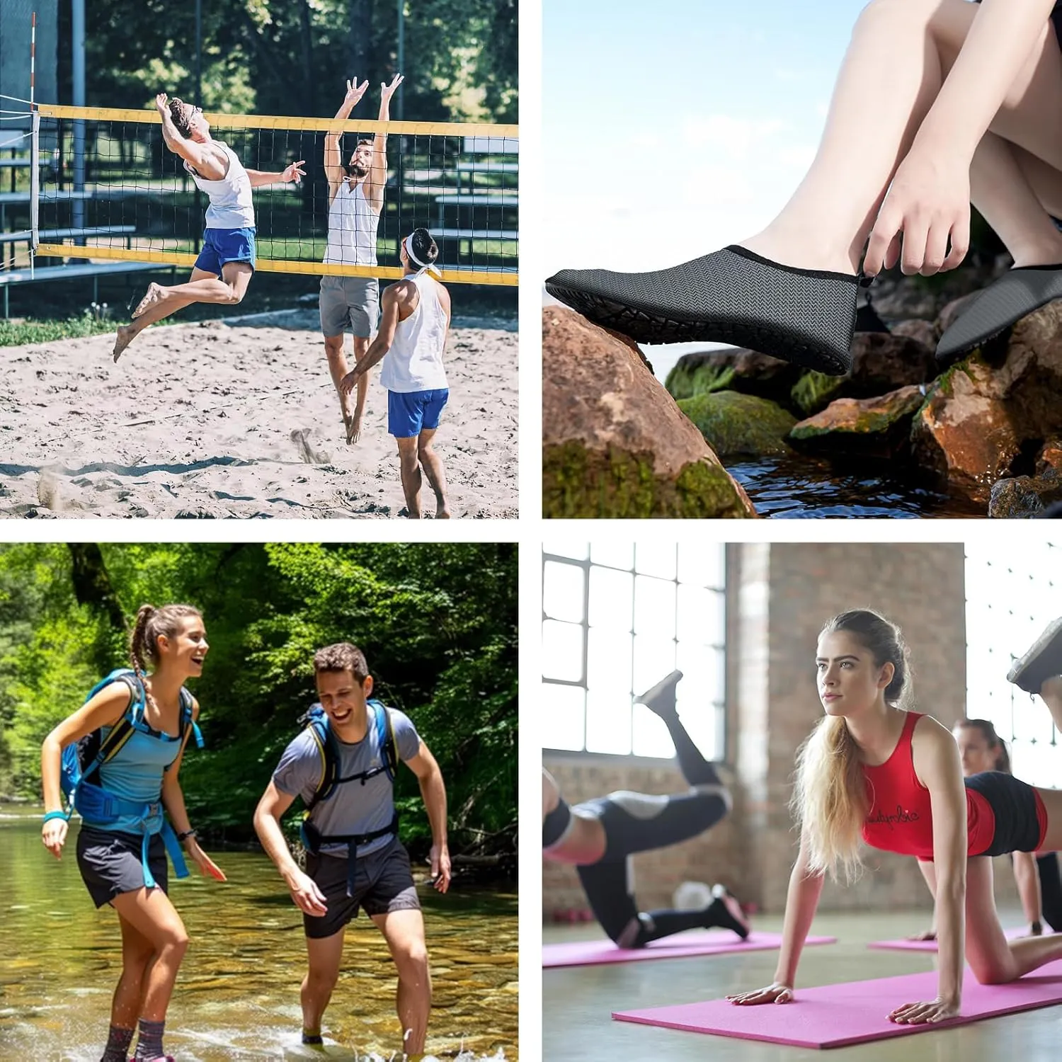 JOTO Water Shoes for Women Men Quick-Dry Breathable Aqua Socks Flexible Non-slip Rubber Sole lightweight Barefoot Aqua Water Socks for Swim Beach Yoga Exercise Pool Camping Snorkeling Surfing Kayaking
