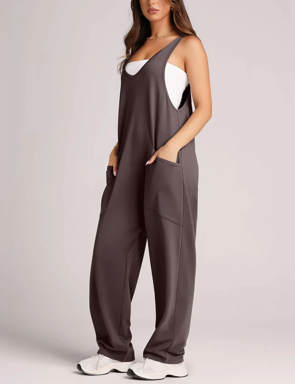 Jumpsuits For Women Casual Summer Dressy Sleeveless Overalls Long Loose Baggy Rompers