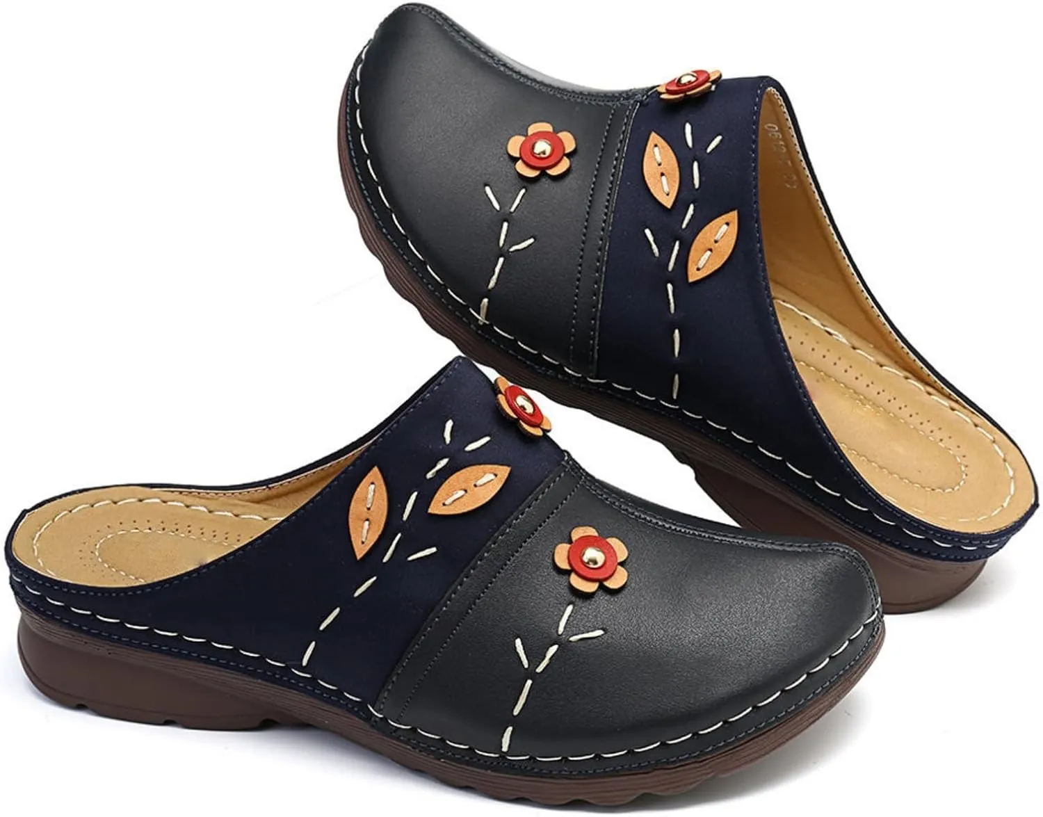 Kubbon Clogs Shoes for Women Comfortable Closed Toe Clog Lightweight Slip On Flower Sandals Antil Slip Beach Sandals Arch Support Slippers Beach Shoes