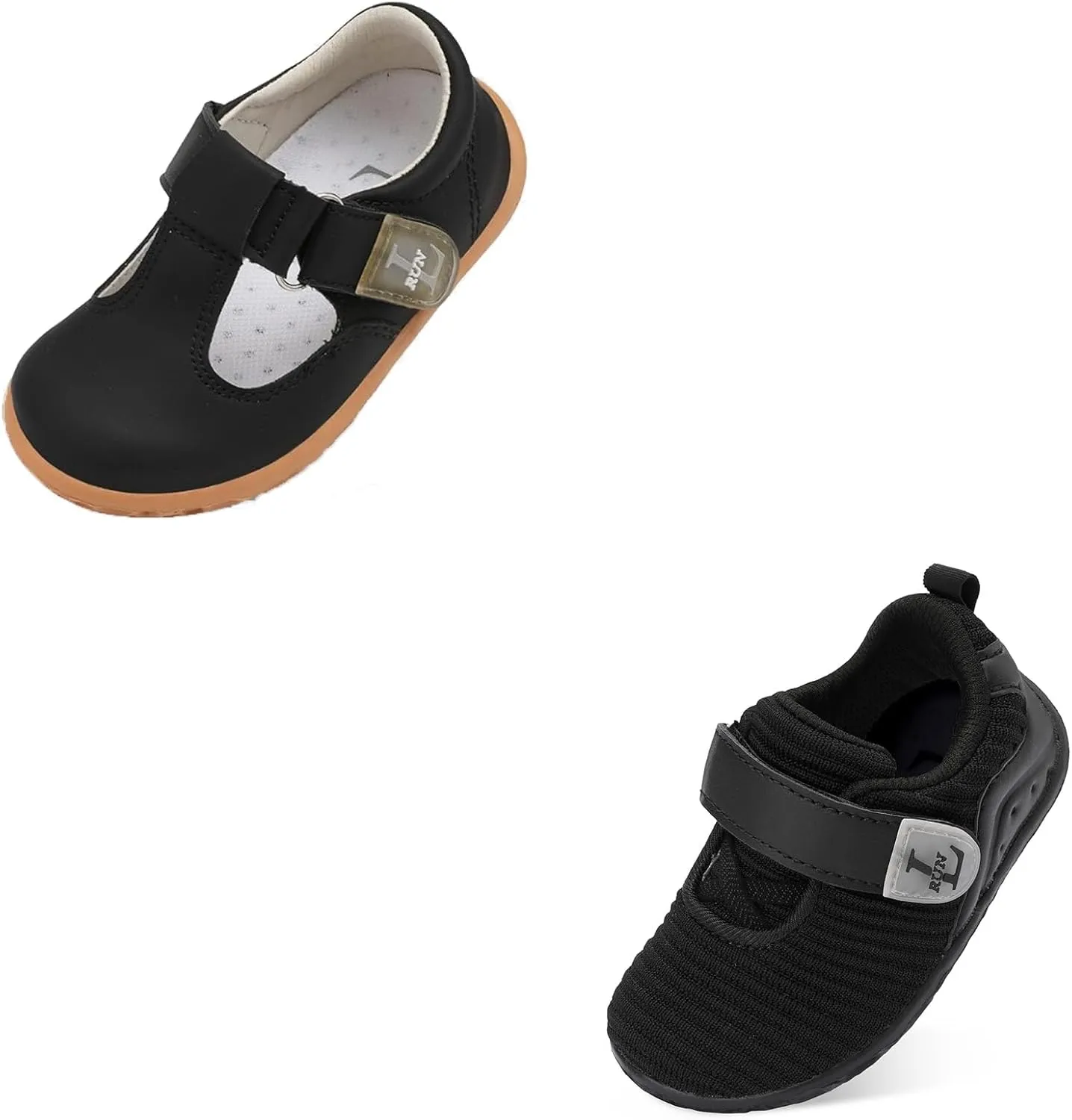 L-RUN Toddler Shoes Barefoot Kids Summer School Shoes Boys Girls Flat Dress Shoes