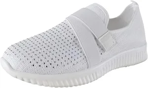 Ladmiple Walking Shoes Women Slip On Lightweight Breathable Tennis Shoes Athletic Sneakers for Running Gym Workout
