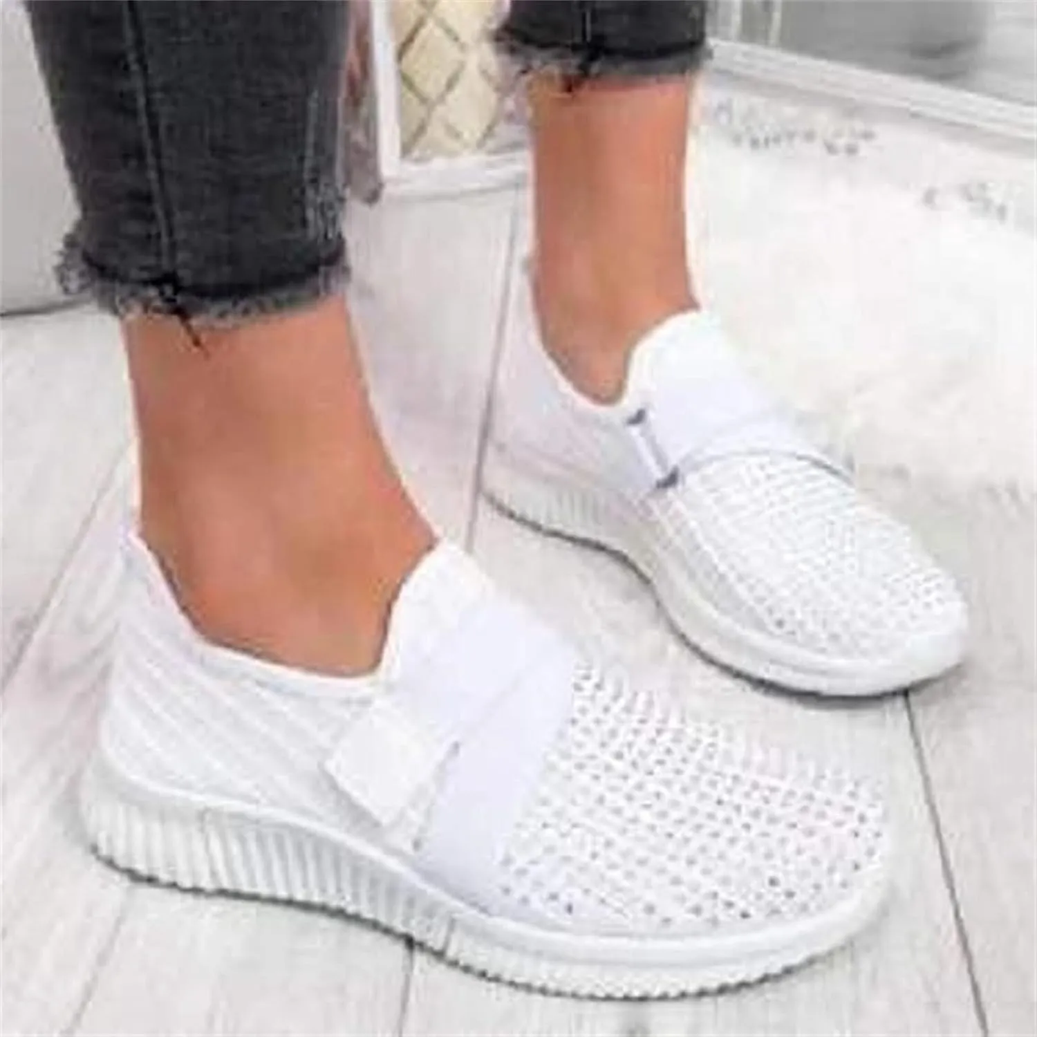 Ladmiple Walking Shoes Women Slip On Lightweight Breathable Tennis Shoes Athletic Sneakers for Running Gym Workout