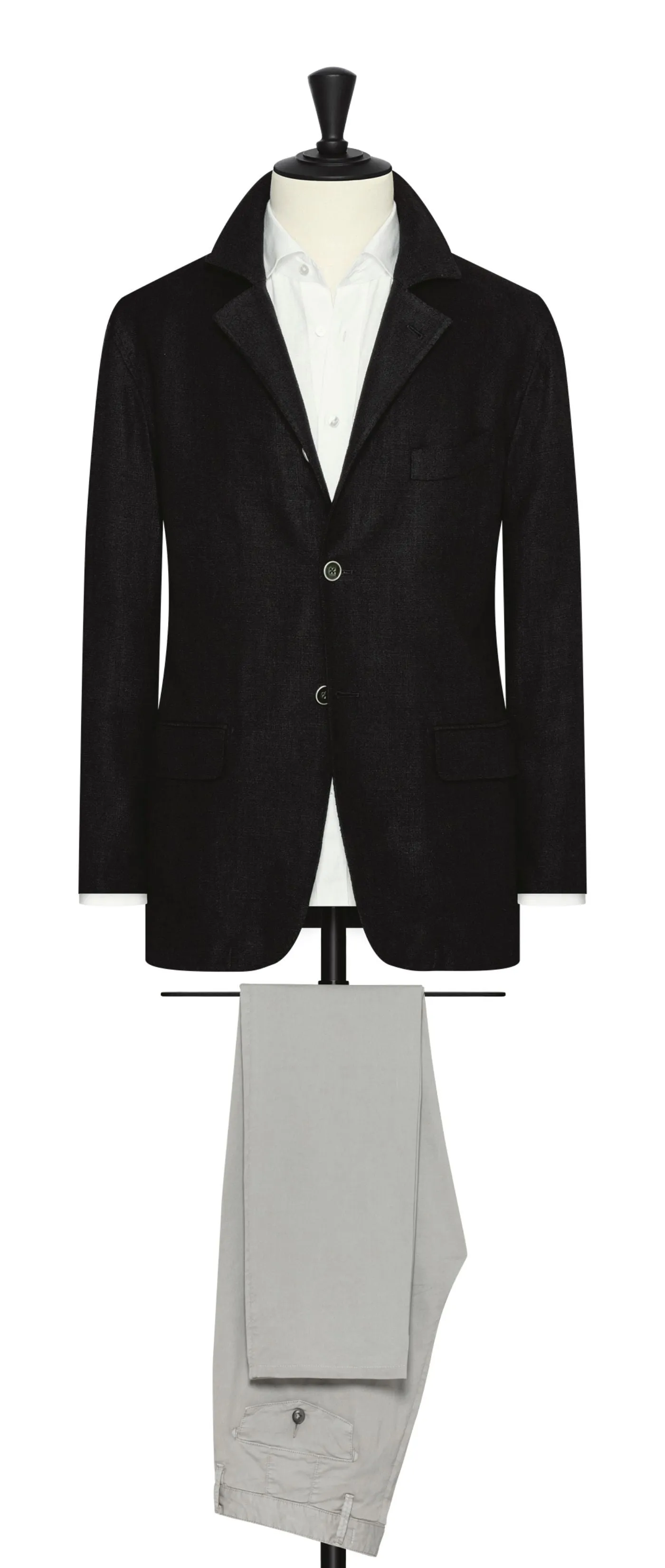 Leomaster Black Two Ply Plain Weave Linen Blend