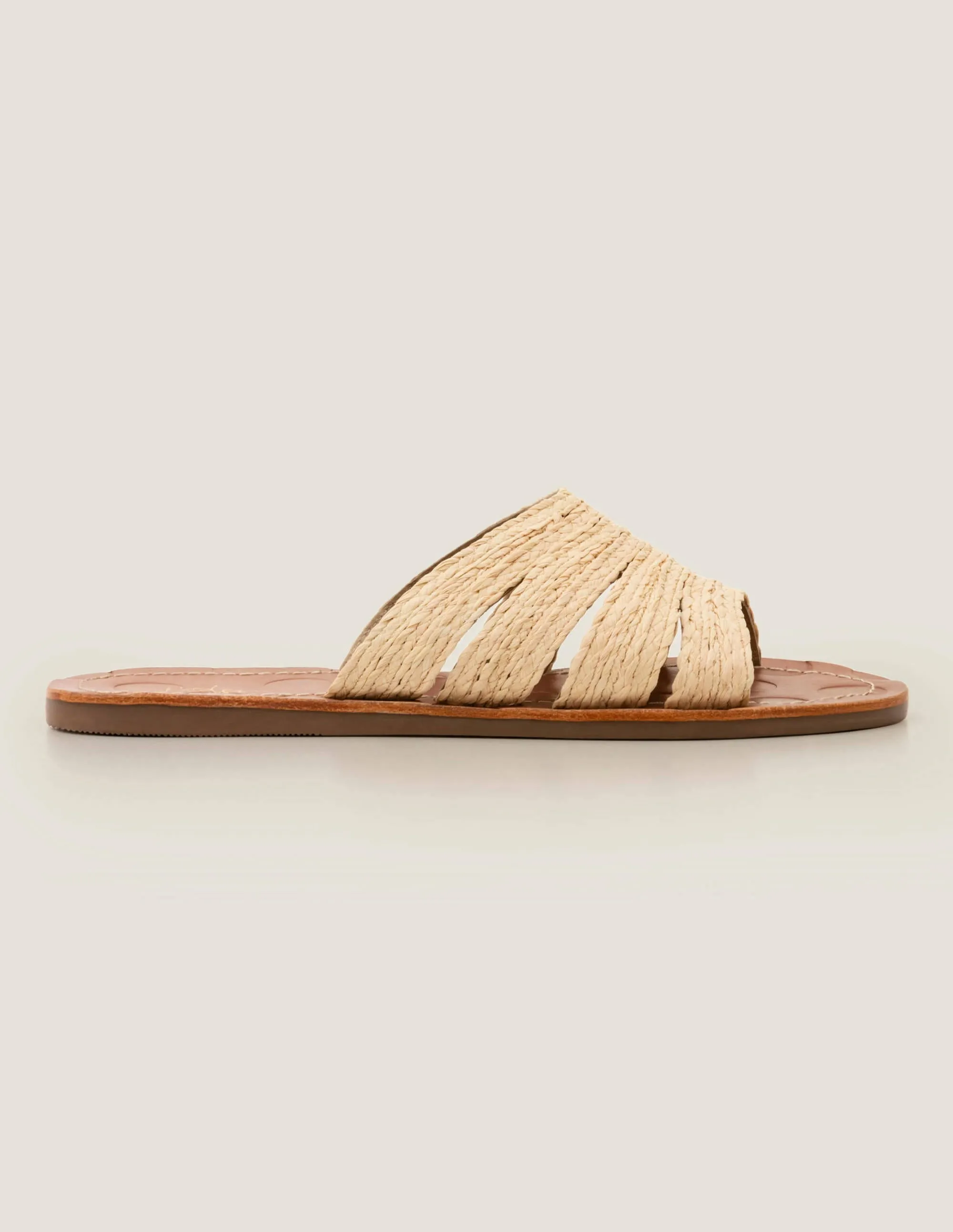 Leonora Raffia Slides-Natural