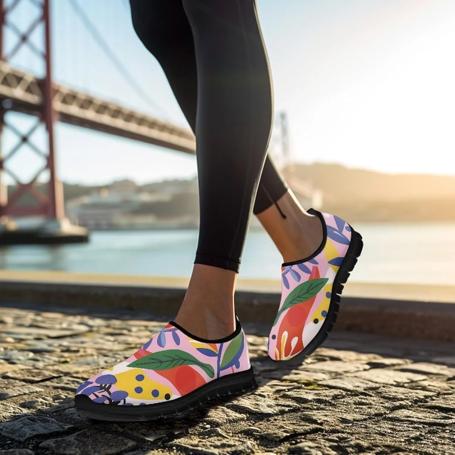 Lightweight Casual Shoes for Women Comfort Non Slip Shoes Slip On Breathable Sneakers Shoes Soft Loafers for Indoor Outdoor Walking Running Travel US 5.5-11.5