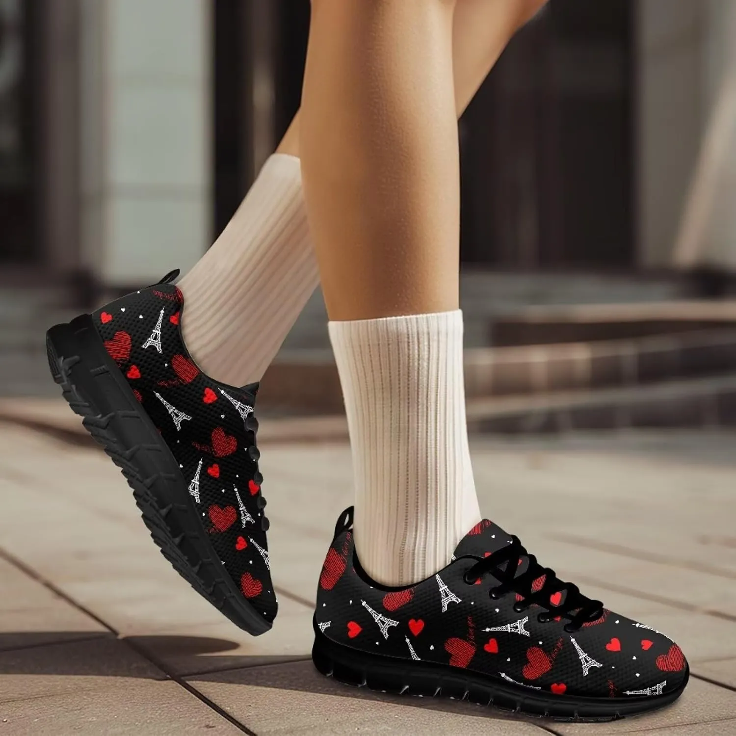 Lightweight Running Shoes Women Tennis Workout Shoes Casual Non-Slip Cozy Athletic Lace-Up Work Shoes for Trainer US 5-12