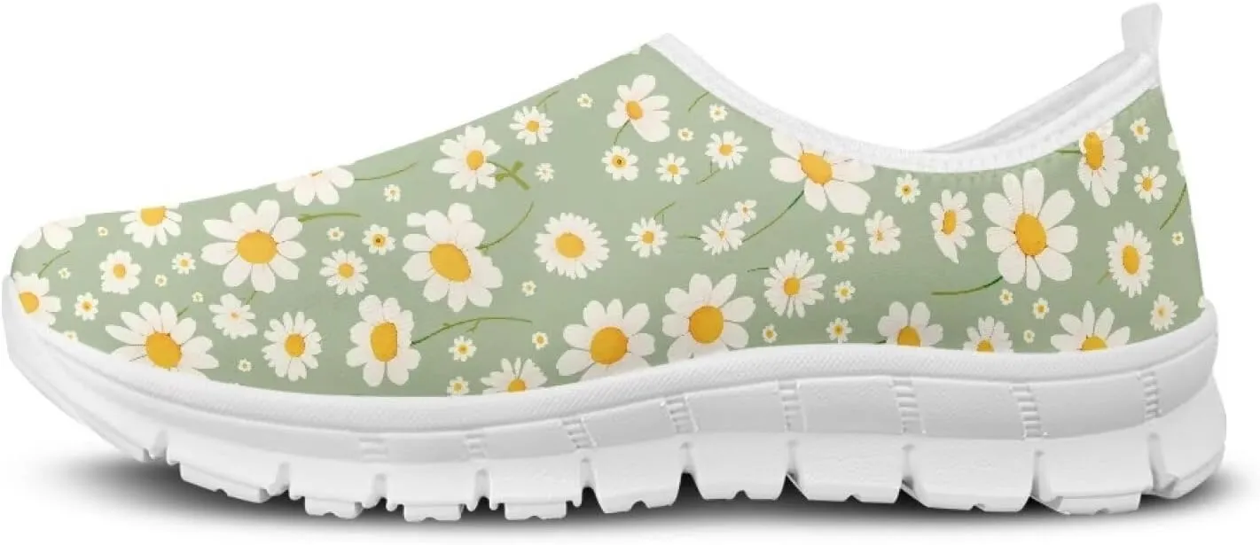 Lightweight Walking Shoes for Women Soft Breathable Non Slip Casual Shoes Slip On Comfort Sneakers Low Cut Loafers Running Sports Travel Shoes US 5.5-11.5