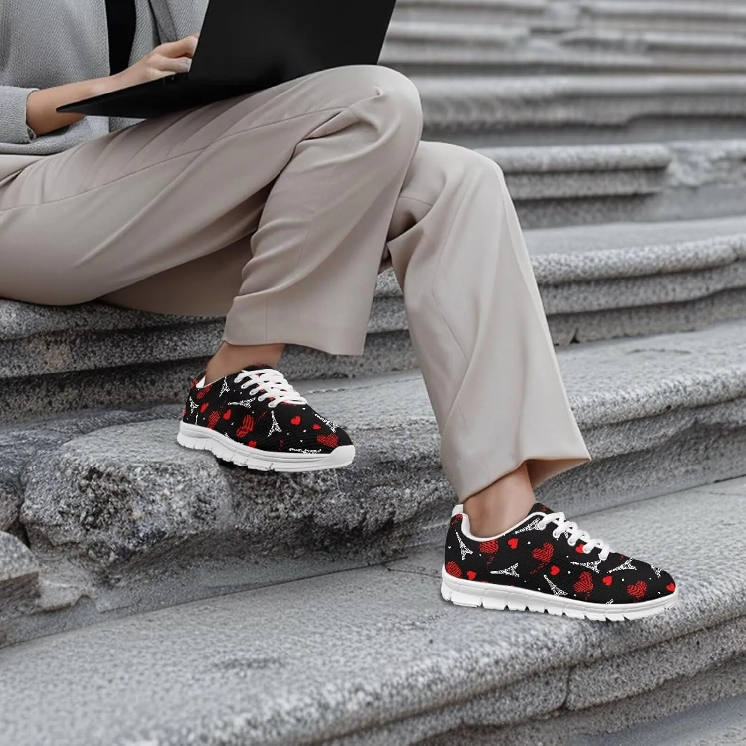 Lightweight Walking Sneakers Women Road Running Tennis Workout Athletic Shoes Non-Slip Breathable Work Shoes for Women Sneakers US 5-12