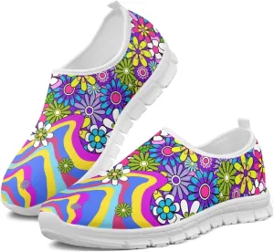 Mandala Flowers Print Womens Slip On Running Shoes Loafers Shoes Non Slip Arch Support Walking Shoes Breathable Gym Workout Shoes