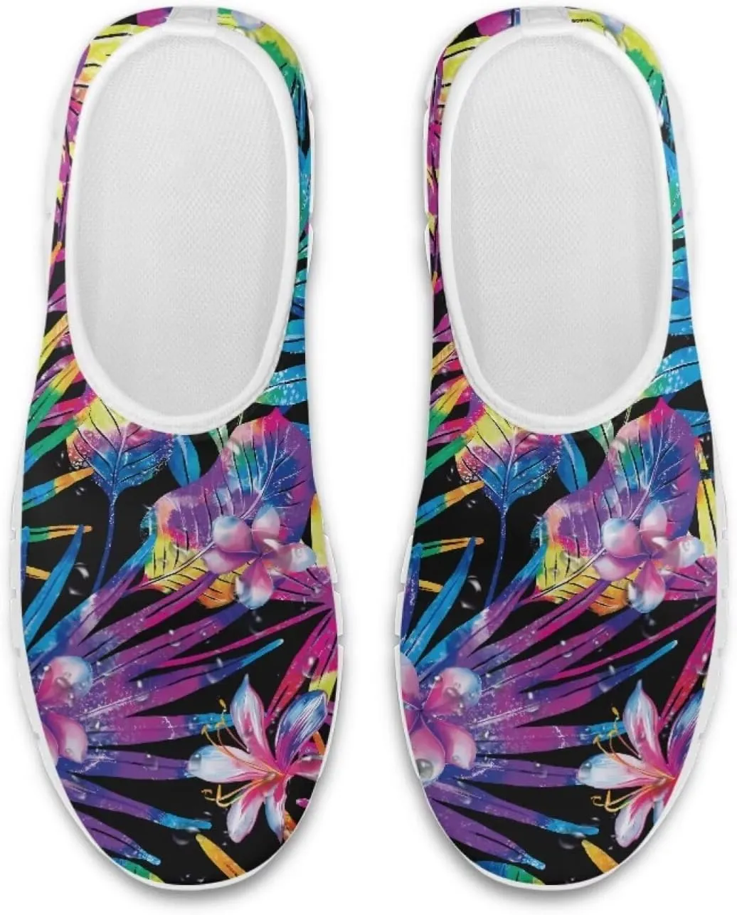 Mandala Flowers Print Womens Slip On Running Shoes Loafers Shoes Non Slip Arch Support Walking Shoes Breathable Gym Workout Shoes