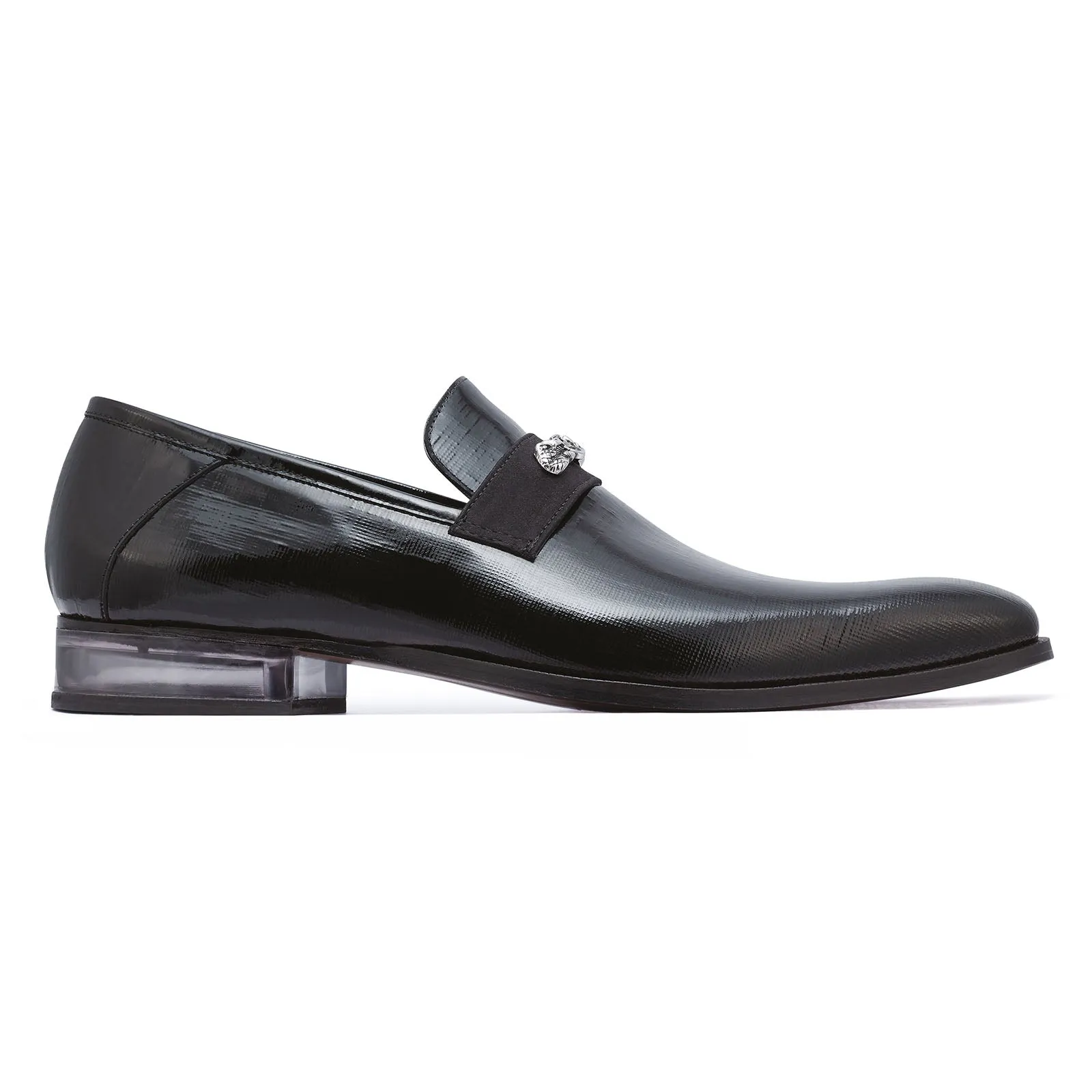 Mauri Player 4951 Men's Shoes Black Canapa / Satin Slip-On Loafers (MA5250)