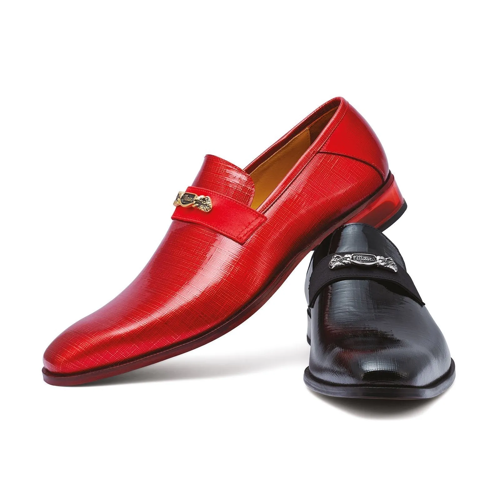 Mauri Player 4951 Men's Shoes Black Canapa / Satin Slip-On Loafers (MA5250)