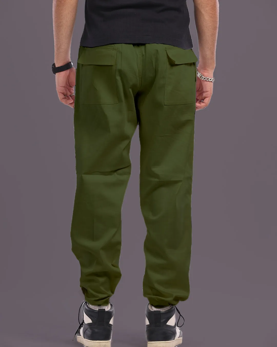 Men Dragon Olive Adjustable Cargo Pants