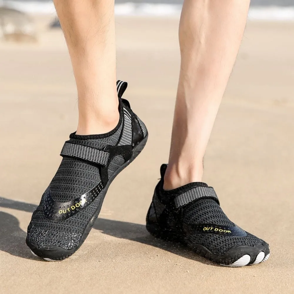 Men Women Water Shoes Barefoot Quick Dry Aqua Shoes - Black Size EU37 = US4