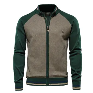 Men’s Baseball Style Full Zip Up Knitted Cardigan