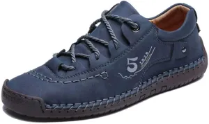 Mens Casual Shoes Genuine Leather Loafers Lightweight Breathable Outdoor Walking Shoes Slip On Sneakers