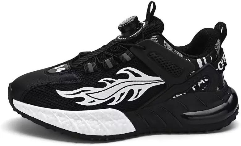 Men's Casual Walking Shoes Workout Rotating Automatic Buckle Shoes Laces Running Shoes for Men Sneakers